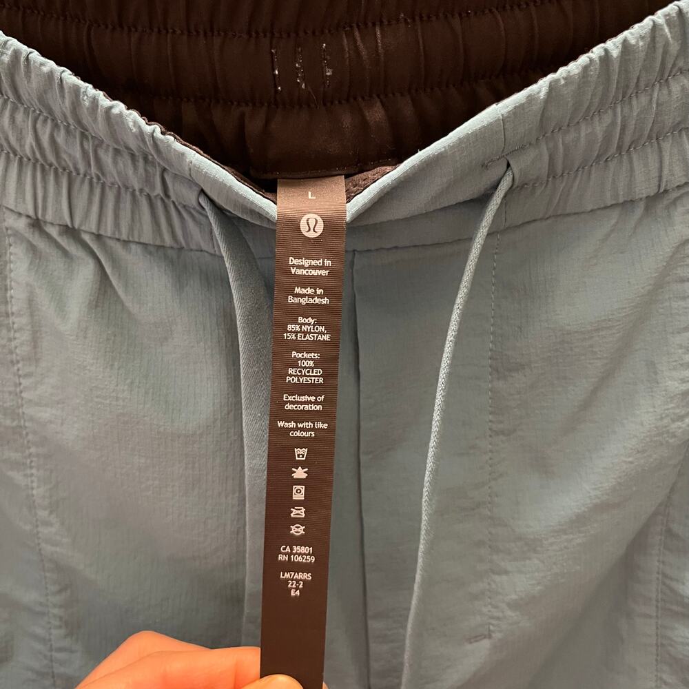 Lululemon Bowline 8” Stretch Ripstop Shorts Men’s L Teal Blue Crest Athletic - Picture 9 of 9